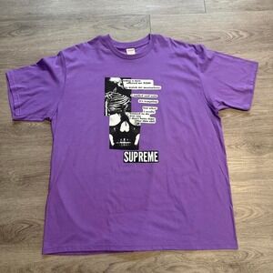 Supreme SS22 Skeleton Weirdo Dave Graphic T-Shirt XXL Purple Streetwear Collaged